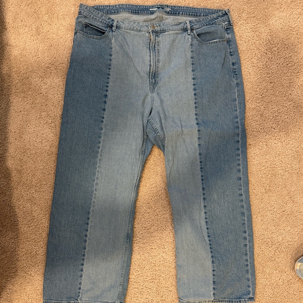 Old Navy Sky-Hi Wide Leg Two Toned Denim Size 26